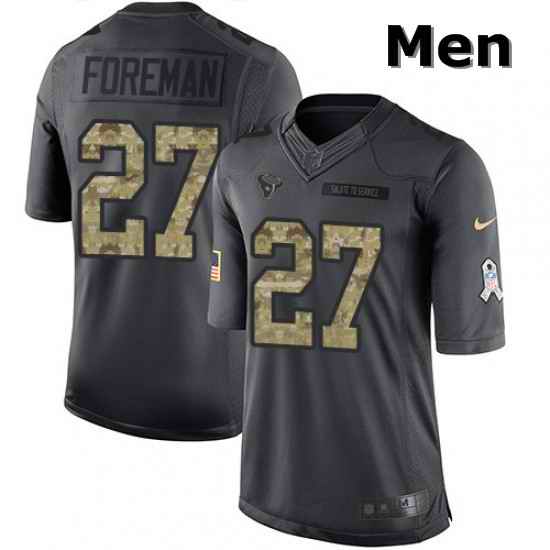 Men Nike Houston Texans 27 DOnta Foreman Limited Black 2016 Salute to Service NFL Jersey